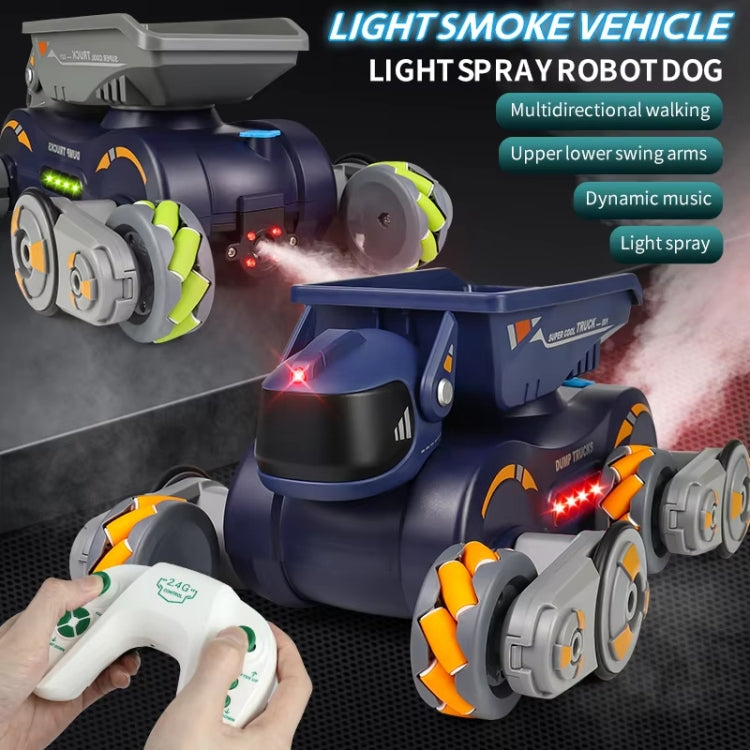 Eight Wheel Stunt Robot Dog Smart Gesture Sensor RC Kids Toy Car With Lights Music Spray Car, Style: Tank Green Single RC - RC Cars by buy2fix | Online Shopping UK | buy2fix