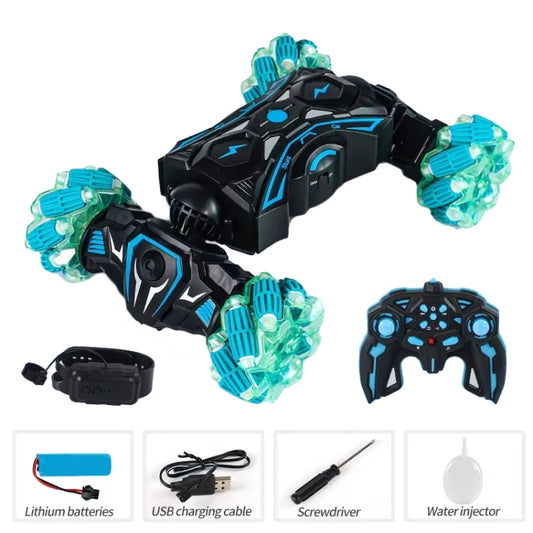 2.4G Spray RC Car Gesture Sensor Music Lights Twist Stunt Drift Car Double Side Driving Buggy Toy, Color: Handle+Watch RC Blue - RC Cars by buy2fix | Online Shopping UK | buy2fix