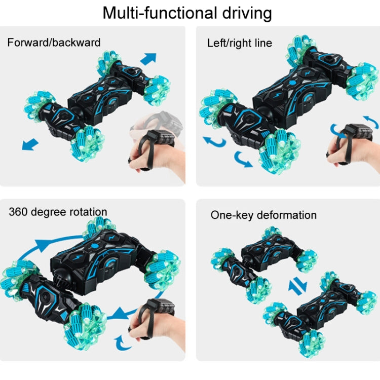 2.4G Spray RC Car Gesture Sensor Music Lights Twist Stunt Drift Car Double Side Driving Buggy Toy, Color: Handle+Watch RC Green - RC Cars by buy2fix | Online Shopping UK | buy2fix