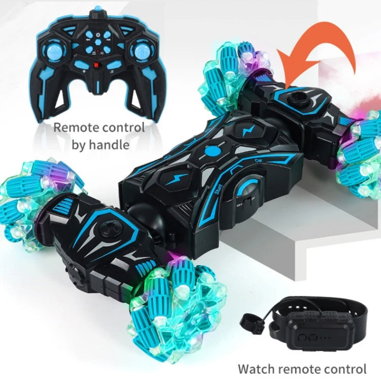 2.4G Spray RC Car Gesture Sensor Music Lights Twist Stunt Drift Car Double Side Driving Buggy Toy, Color: Handle+Watch RC Green - RC Cars by buy2fix | Online Shopping UK | buy2fix