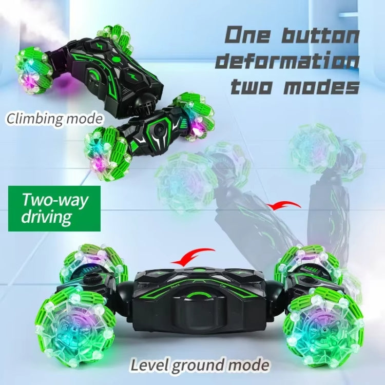 2.4G Spray RC Car Gesture Sensor Music Lights Twist Stunt Drift Car Double Side Driving Buggy Toy, Color: Handle+Watch RC Green - RC Cars by buy2fix | Online Shopping UK | buy2fix