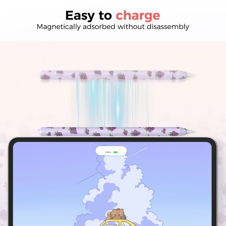 For Apple Pencil Pro / 2 AhaStyle PT65FT Silicone Pen Case(Grape) - Pencil Accessories by AhaStyle | Online Shopping UK | buy2fix