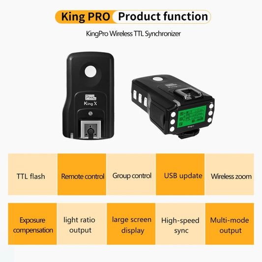 For Sony Pixel King Pro Camera Wireless Radio Flash TTL Transmitter and Receiver - Wireless Flash Trigger by Pixel | Online Shopping UK | buy2fix