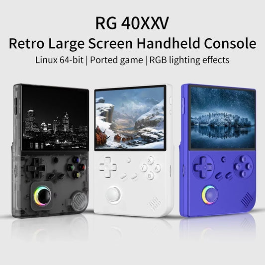 ANBERNIC RG40XXV Vertical HD Screen Joystick Game Console With Ambient Light Portable Retro Handheld Console, Size: 64GB+128GB(White) - Pocket Console by ANBERNIC | Online Shopping UK | buy2fix