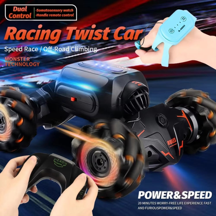 Children RC Car Toy Lights Electric Gesture Sensor Remote Control Twisting Stunt Car, Color: Orange Dual RC(1:12) - RC Cars by buy2fix | Online Shopping UK | buy2fix