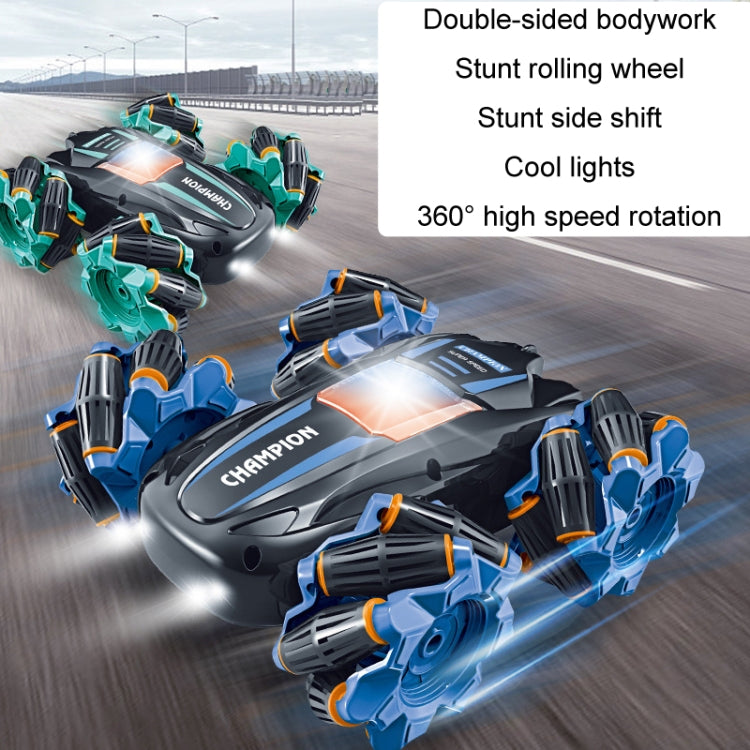 2.4G Stunt RC Car Drift Car Double-sided Racing Tumble Buggy Toy, Style: Single RC Blue Light Wheel - RC Cars by buy2fix | Online Shopping UK | buy2fix