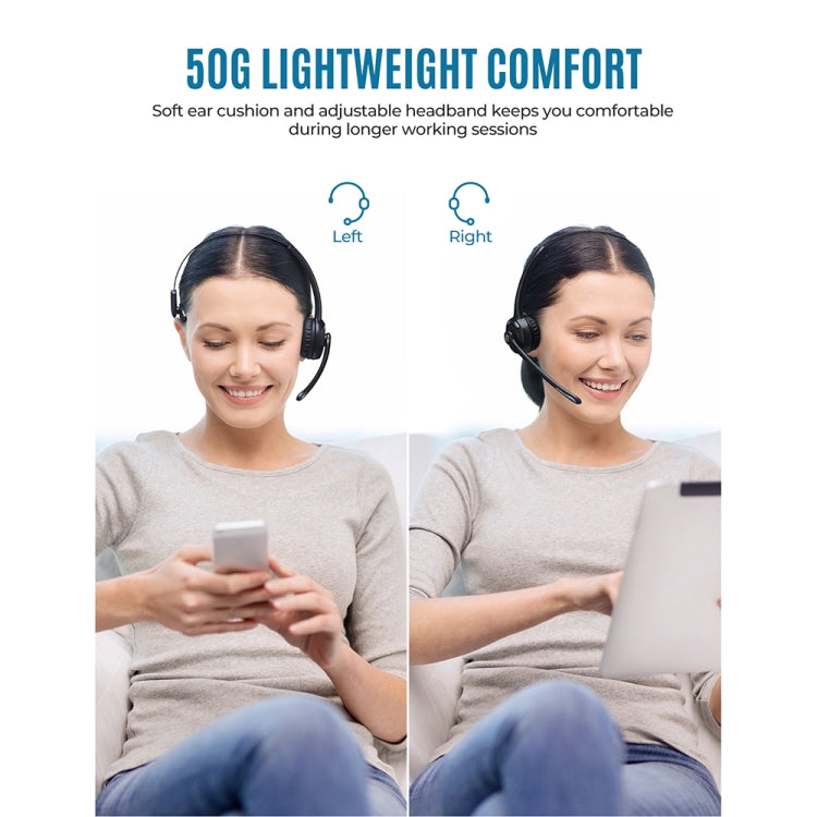 Bluetooth 5.0 Mono Wireless Business Headset Customer Service Dedicated Headset(Black) - Headset & Headphone by buy2fix | Online Shopping UK | buy2fix