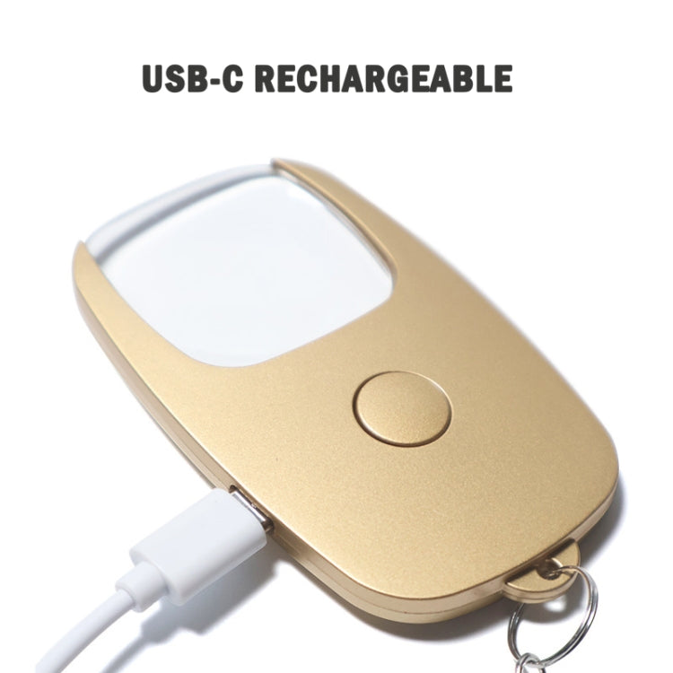 5x Magnifying Glass with Light & Keychain Rechargeable Magnifier for Elderly Reading(Golden) by buy2fix