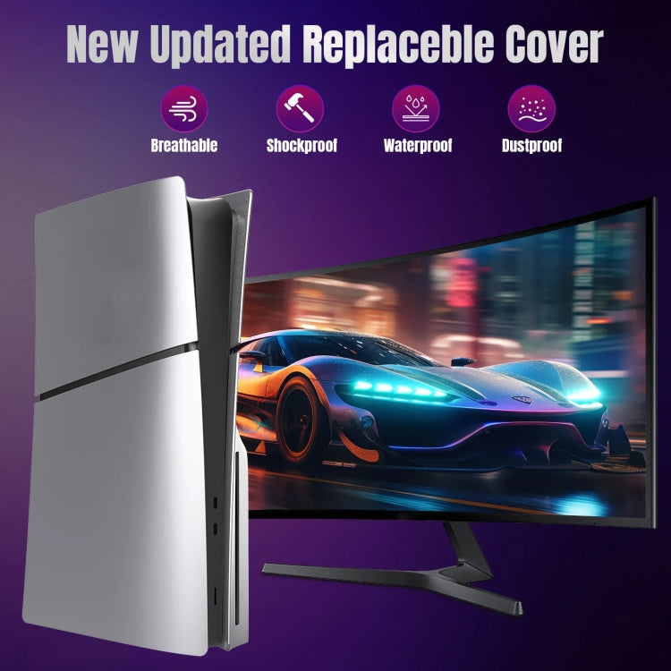 For PS5 Slim Replacement Faceplate Shell Detachable Protective Case, Model: Disc Edition Black - Cases by buy2fix | Online Shopping UK | buy2fix