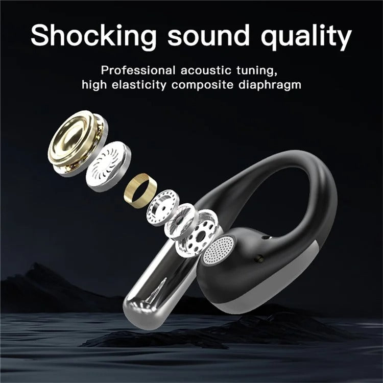 Wireless Bluetooth Earbuds with Ear Hooks OWS Open-Ear Noise-Canceling Headset(Black) - Bluetooth Earphone by buy2fix | Online Shopping UK | buy2fix