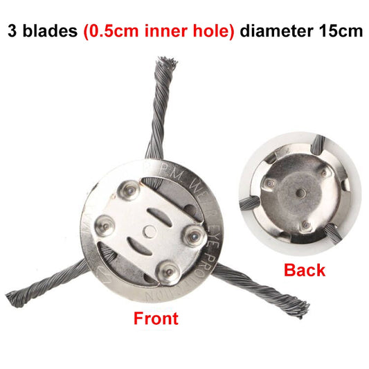 Steel Wire Weeding Wheel Twisted Wire Weeding Disc Mower Blade Accessories, Spec: 3-heads by buy2fix