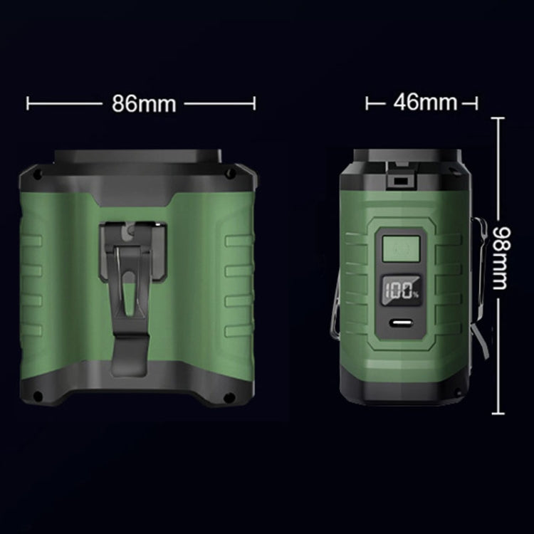 10000mAh Portable Hanging Waist Outdoor USB Fan High Wind Power Mini Fan(Army Green) by buy2fix