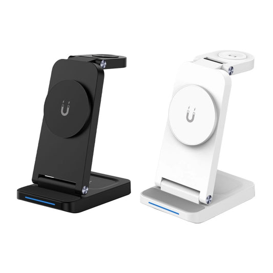 S90-3 3-in-1 Magnetic Folding Wireless Charger Phone Earphone Watch Fast Charging Stand(White) - Wireless Charger by buy2fix | Online Shopping UK | buy2fix