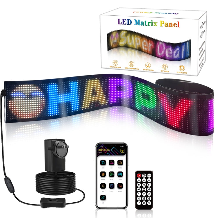 LED Flexible Screen Advertising Large Screen Supports APP Bluetooth Control 69.4 x 7.6 Inch US Plug - Car Monitor by buy2fix | Online Shopping UK | buy2fix