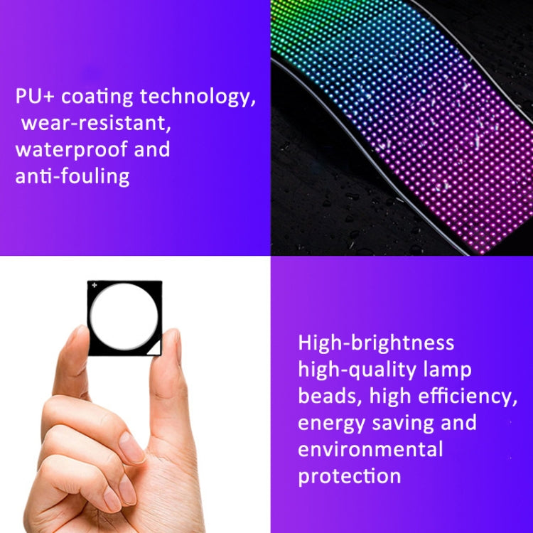 LED Flexible Screen Advertising Large Screen Supports APP Bluetooth Control 35.4 x 7.6 Inch USB - Car Monitor by buy2fix | Online Shopping UK | buy2fix