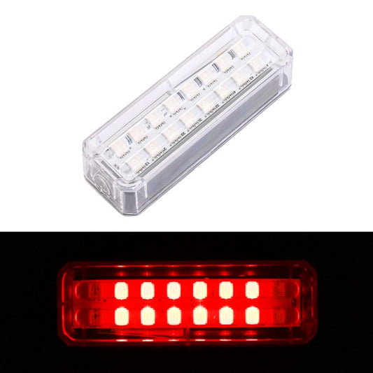 Solar Car Warning Double-Row Flashing Lights, Color: Red by buy2fix