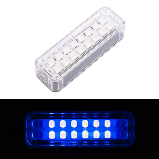 Solar Car Warning Double-Row Flashing Lights, Color: Blue by buy2fix