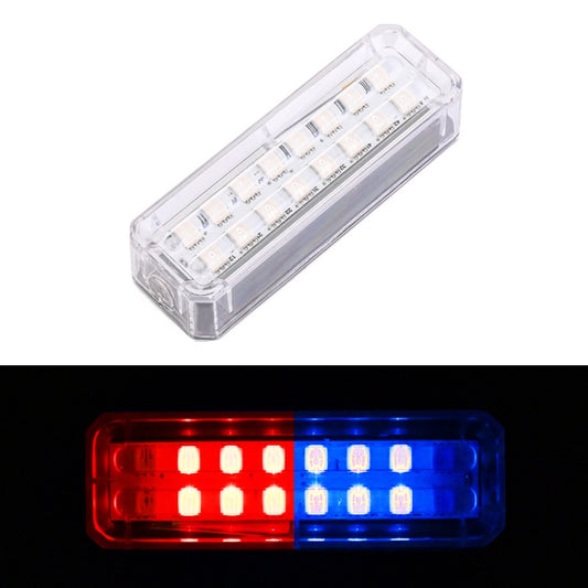 Solar Car Warning Double-Row Flashing Lights, Color: Red Blue by buy2fix