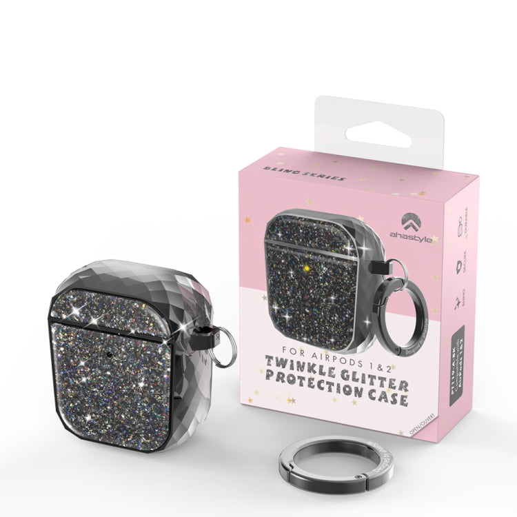 For Airpods 1 / 2 AhaStyle PT119 Wireless Earphone Split Electroplated Protective Case(Purple) - For AirPods 1/2 by AhaStyle | Online Shopping UK | buy2fix