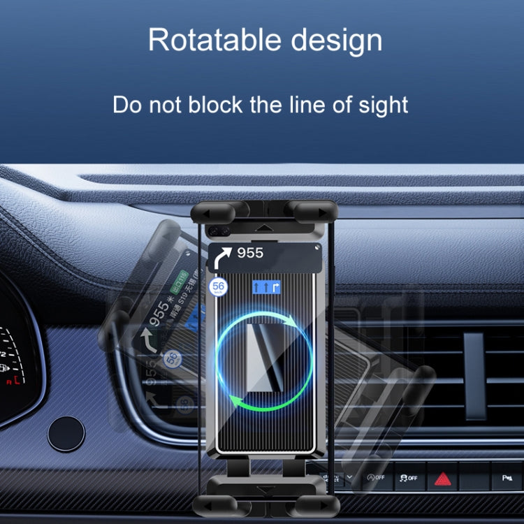 Car Air Conditioner Vent Folding Screen Cell Phone Tablet Universal Bracket(Black) by buy2fix