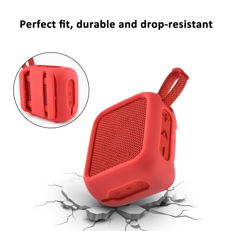 For JBL Go 4 Speaker Silicone Cover With Fixing Strap for Bike Golf Cart(Blue) - Protective Case by buy2fix | Online Shopping UK | buy2fix