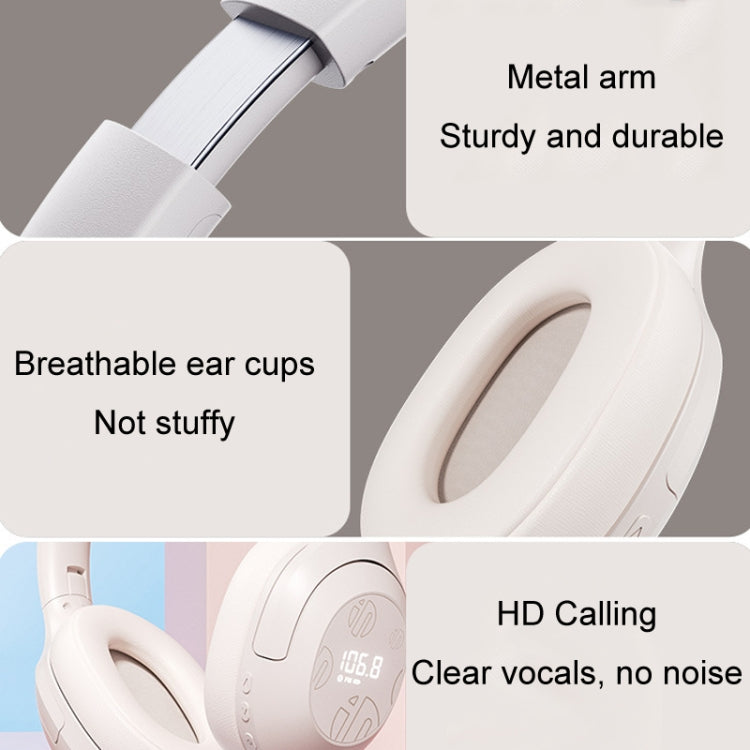 Inphic H1S Bluetooth Wireless Headphones Headset FM Listening Exam Hi-Res Audio Earphones(Khaki) - Headset & Headphone by Inphic | Online Shopping UK | buy2fix