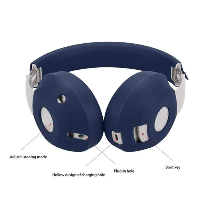 For Beats Studio Pro Headphones Silicone Ear Cushion + Headband Cover Set(Deep Blue) - Earmuff & Pad by buy2fix | Online Shopping UK | buy2fix