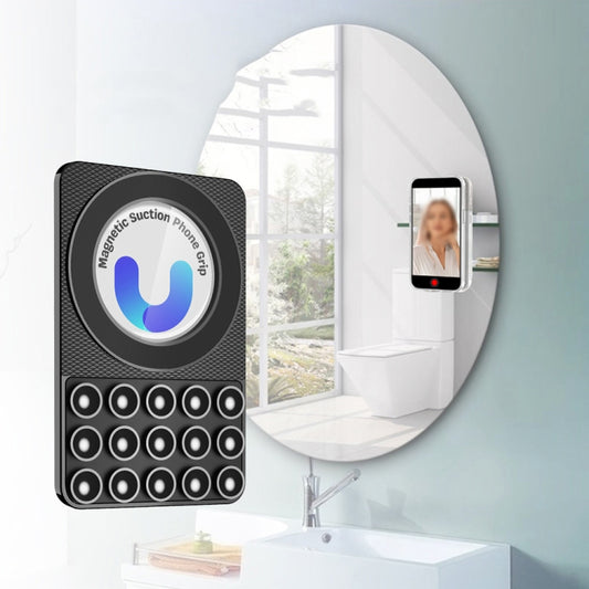 Magnetic Suction Mobile Phone Grip Hands-Free Silicone Cellphone Mount Stand(Black) - Lazy Bracket by buy2fix | Online Shopping UK | buy2fix