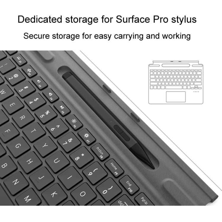 For Microsoft Surface Pro 8 / 9 / X Bluetooth Keyboard Magnetic Tablet Wireless Touch Backlit Keyboard With Pen Slot(Green) - Others Keyboard by buy2fix | Online Shopping UK | buy2fix