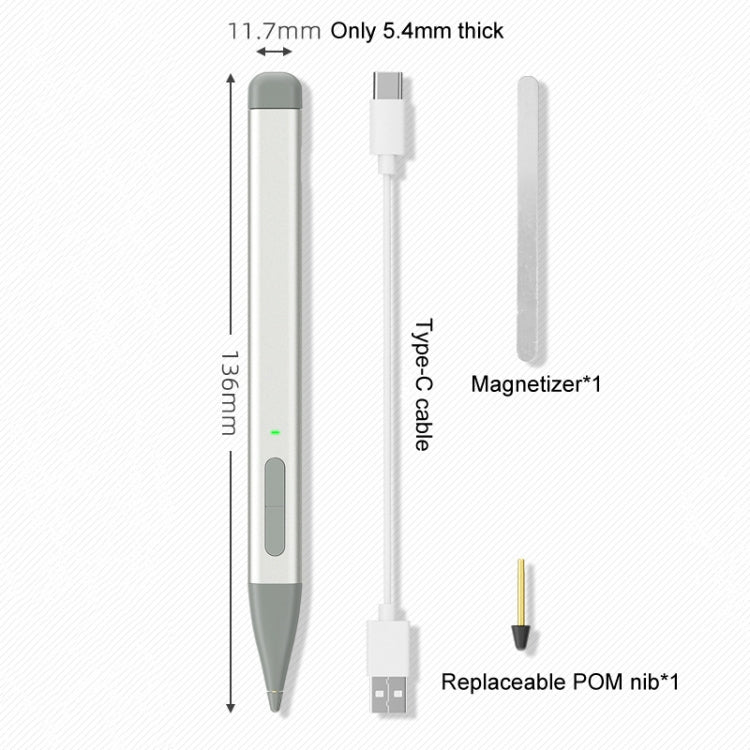 For Microsoft Surface Pro 8 / 9 / Go Laptop Stylus 4096 Pressure Sensitive Stylus Pen(Gray) - Stylus Pen by buy2fix | Online Shopping UK | buy2fix