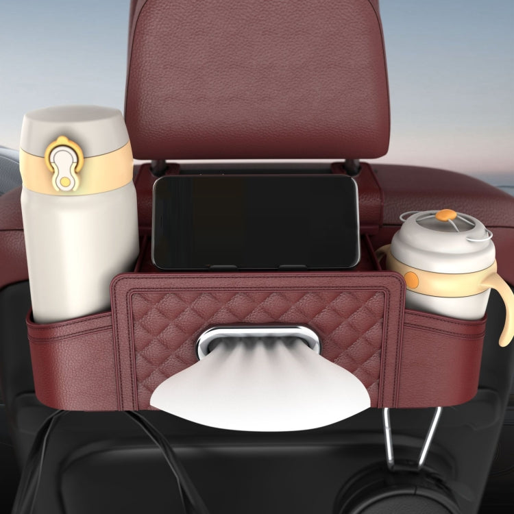Multifunctional Car Seat Back Tissue Storage Box Hanging Bag(Black) by buy2fix