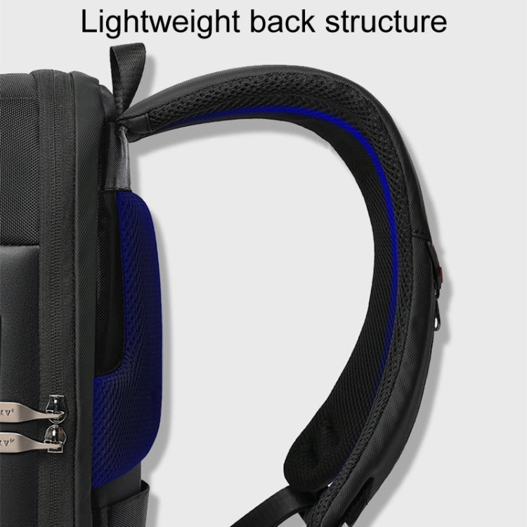 SKV B20453 Men Business Casual Multifunctional Double Shoulder Bag Large Capacity Laptop Backpack(Blue) - Backpack by SKV | Online Shopping UK | buy2fix