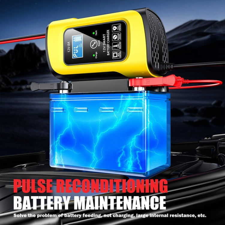FOXSUR 12V8A SUV Car Motorcycle Intelligent Repair Type Lead-acid Battery Charger(US Plug) - Battery Charger by FOXSUR | Online Shopping UK | buy2fix