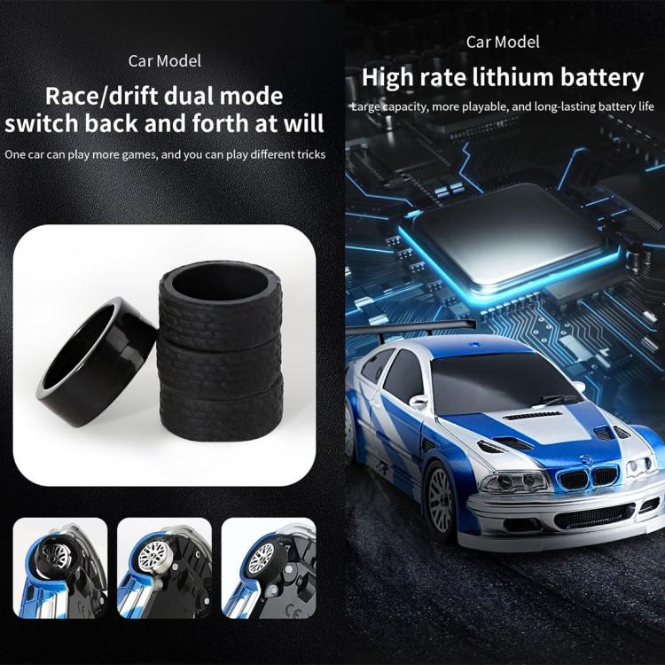 1:43 Full Scale Mini 4WD Drifting Charging Remote Control Car, Color: 4301G Black Mustang With Gyroscope - RC Cars by buy2fix | Online Shopping UK | buy2fix