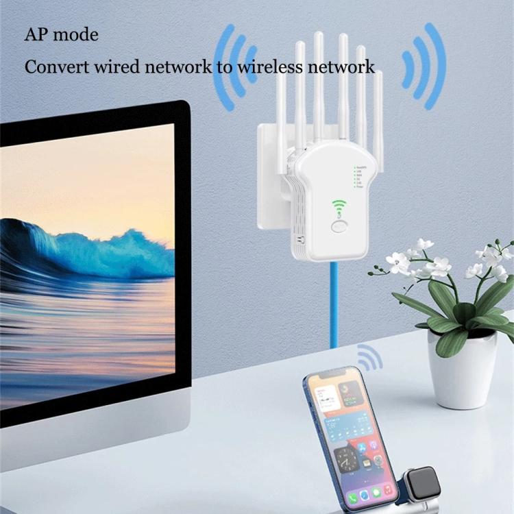 Urant U13 1200Mbps 2.4G/5G Dual Band WiFi Repeater Signal Amplifier US Plug Black - Broadband Amplifiers by Urant | Online Shopping UK | buy2fix