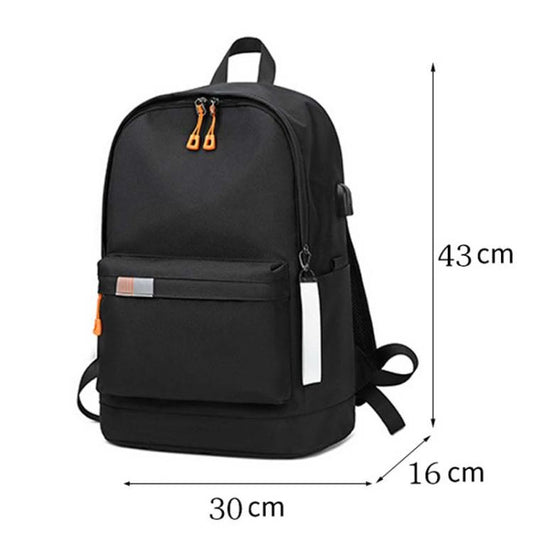 SKV B21071 Large Capacity Student School Bags Leisure Traveling Double Shoulder Laptop Backpack(Black) - Backpack by SKV | Online Shopping UK | buy2fix