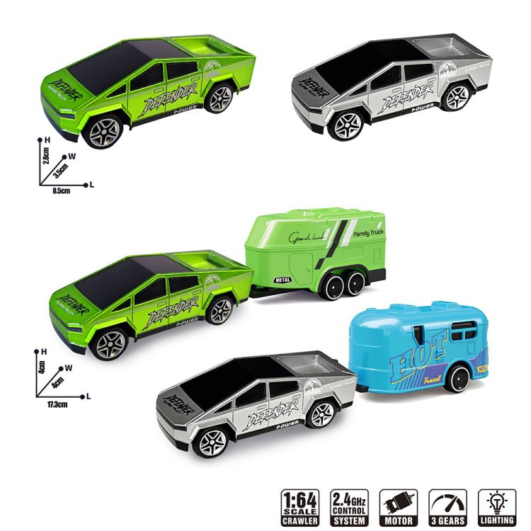 1:64 Mini Alloy 2.4Ghz Remote Control Car Children Rechargeable Model Car, Color: AO-5501E Green - RC Cars by buy2fix | Online Shopping UK | buy2fix