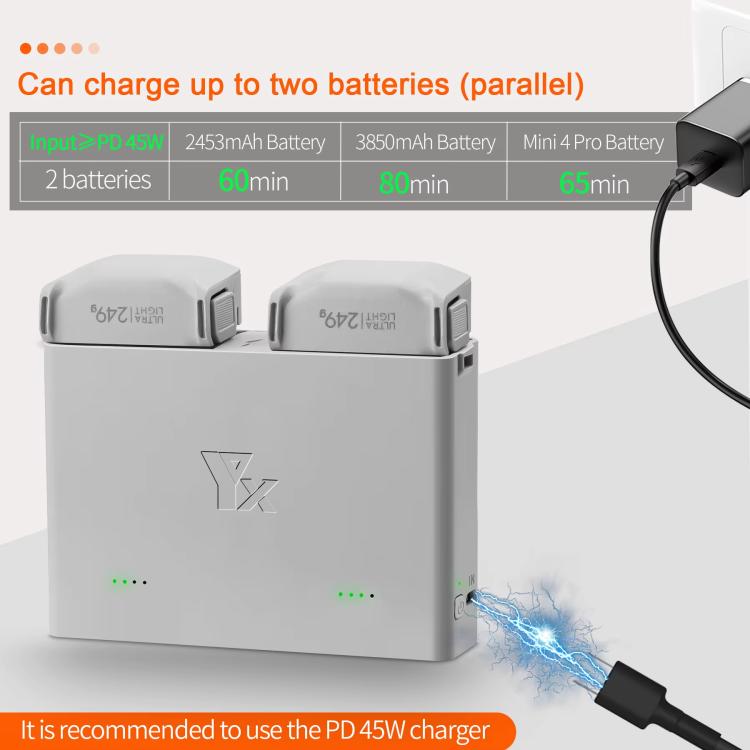For DJI Mini 4 Pro / Mini 3 Pro / Mini 3 YX Two-Way Charger Battery Manager(Silver) - Other by YX | Online Shopping UK | buy2fix