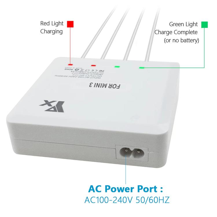 For DJI Mini 4 Pro / Mini 3 Pro / Mini 3 Drone YX 4-way Charger Battery Butler US Plug - Other by YX | Online Shopping UK | buy2fix