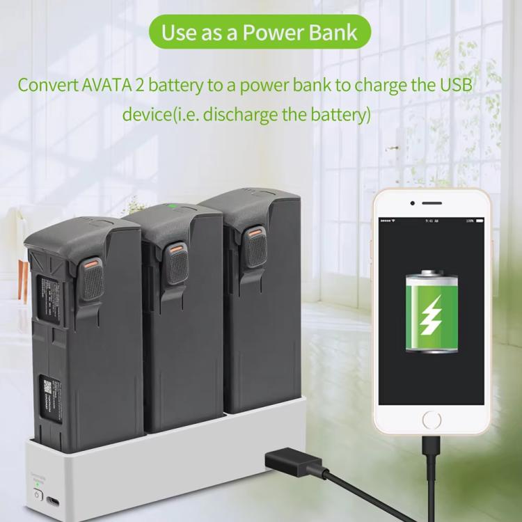 For DJI Avata 2 YX Charger 3-way Charging Butler Supports PD 65W(Silver Gray) - Other by YX | Online Shopping UK | buy2fix