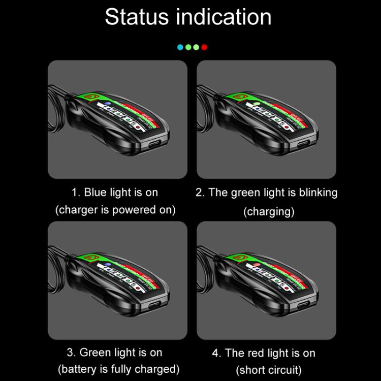 Kewig B12 Motorcycle Lead-Acid Battery Modified Charger(Black) by Kewig