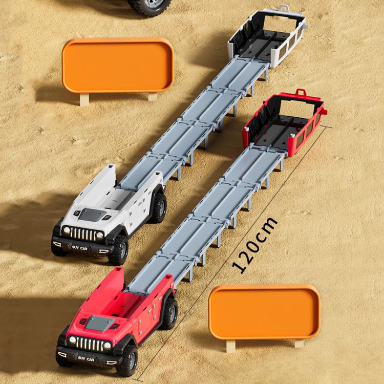 Folding Catapult Car Transformable Track Car Children Simulated Container Storage Car(White) - RC Cars by buy2fix | Online Shopping UK | buy2fix