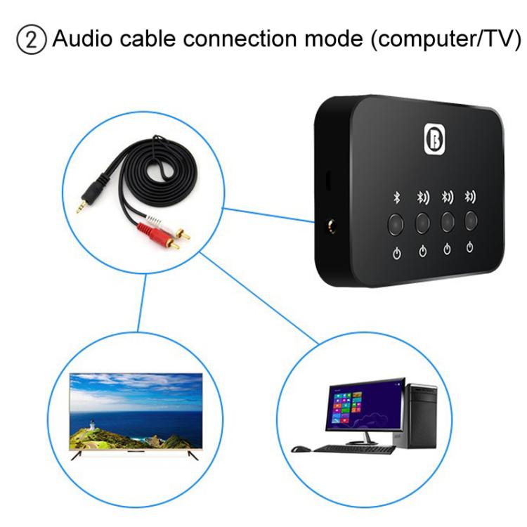 BW107 Bluetooth Adapter One To Three Audio Receiver Transmitter - Audio Receiver Transmitter by buy2fix | Online Shopping UK | buy2fix