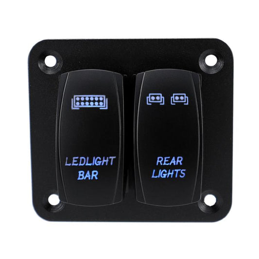 Blue Light Laser Engraved Panel Combination Switch For Car Boat, Specifications: 2-digit Panel by buy2fix
