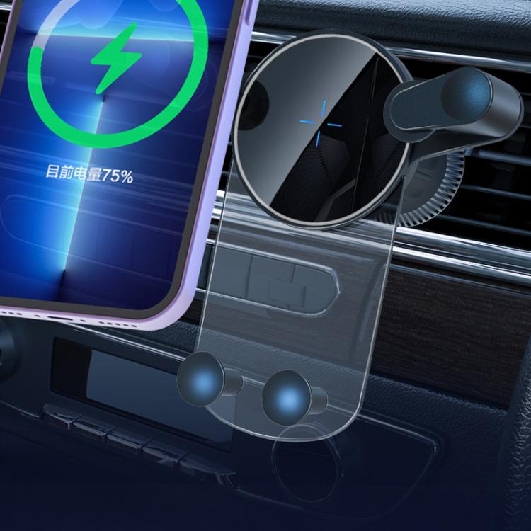 15W Mobile Phones Snap-on Car Wireless Charging Holder(Black) by buy2fix