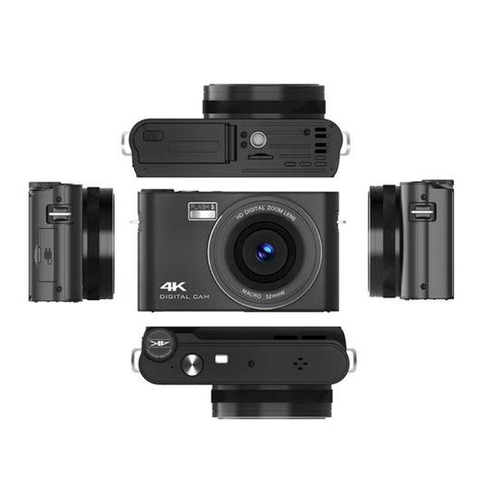 4K HD Touch Screen Digital Micro SLR Camera MP3 DSLR Camcorder 64MP Anti-Shake Vlogging Video Camera(Black) - Video Cameras by buy2fix | Online Shopping UK | buy2fix