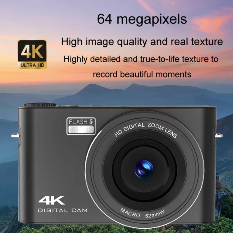 4K HD Touch Screen Digital Micro SLR Camera MP3 DSLR Camcorder 64MP Anti-Shake Vlogging Video Camera(White) - Video Cameras by buy2fix | Online Shopping UK | buy2fix