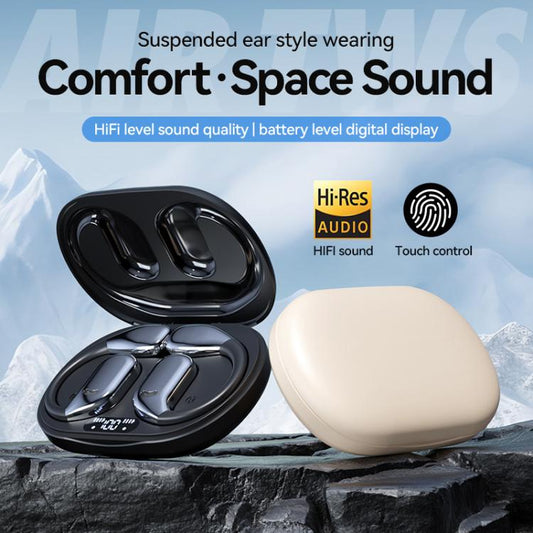 M75 On-Ear AI Intelligent Translation Language Conference Recording Wireless Digital Display Bluetooth Earphone(Skin Color) - by buy2fix | Online Shopping UK | buy2fix