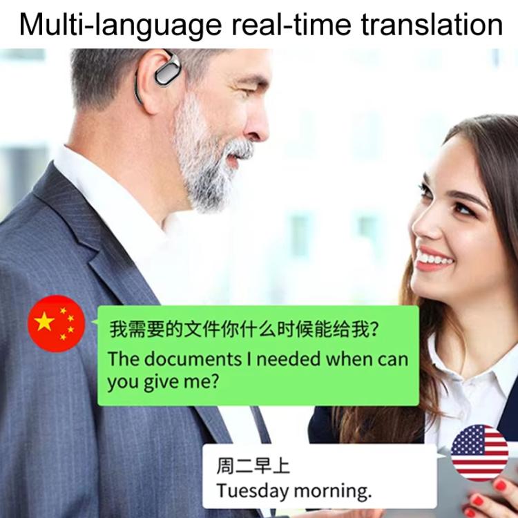 M75 On-Ear AI Intelligent Translation Language Conference Recording Wireless Digital Display Bluetooth Earphone(Pink) - by buy2fix | Online Shopping UK | buy2fix