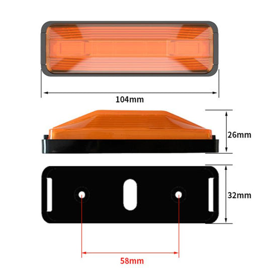 2pcs 28LED Bi-Color High Brake Tail Lights Turn Signal Lights For Sweeper / RV / Van / Truck Modification(White Shell Red+Yellow Light) - Brake Lights by buy2fix | Online Shopping UK | buy2fix